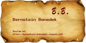 Bernstein Benedek névjegykártya